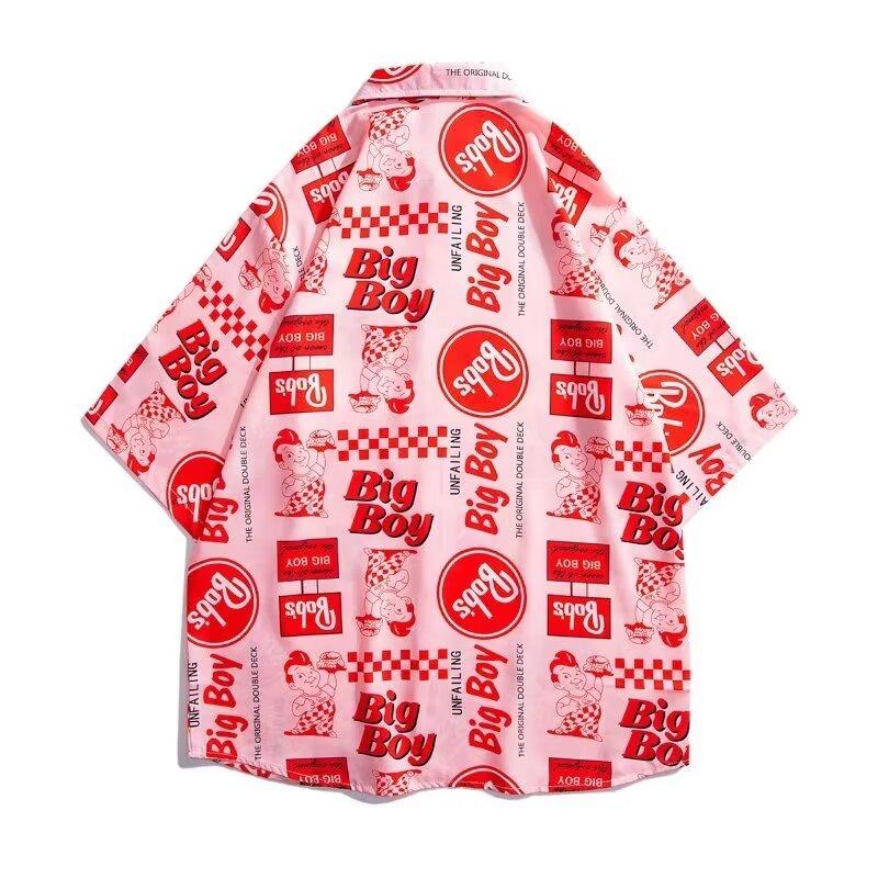 Pánská retro košile, pánský letní outfit, studentský volný střih, výklenek, neformální pánský top, svrchní oblečení, plážový top