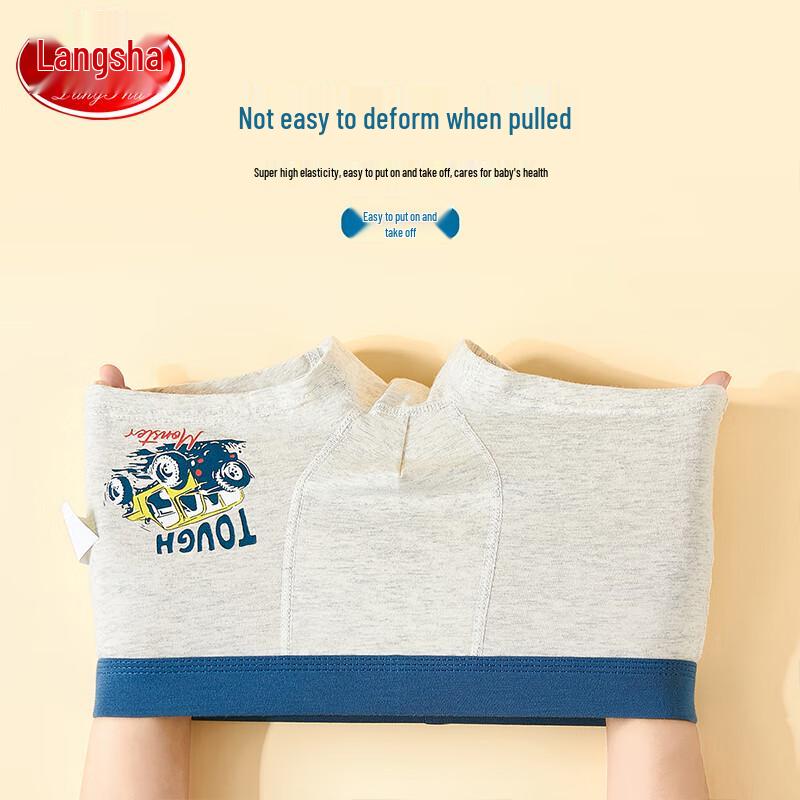 LangSha Boys' Cotton Boxer Briefs 4-Pack