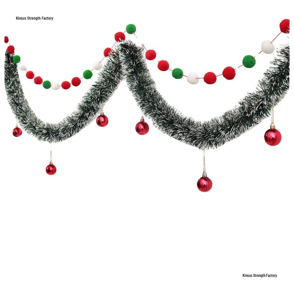 Christmas Decoration Garland: Ribbon, Leaves, Snowflakes, Tinsel, for Windows and Trees.