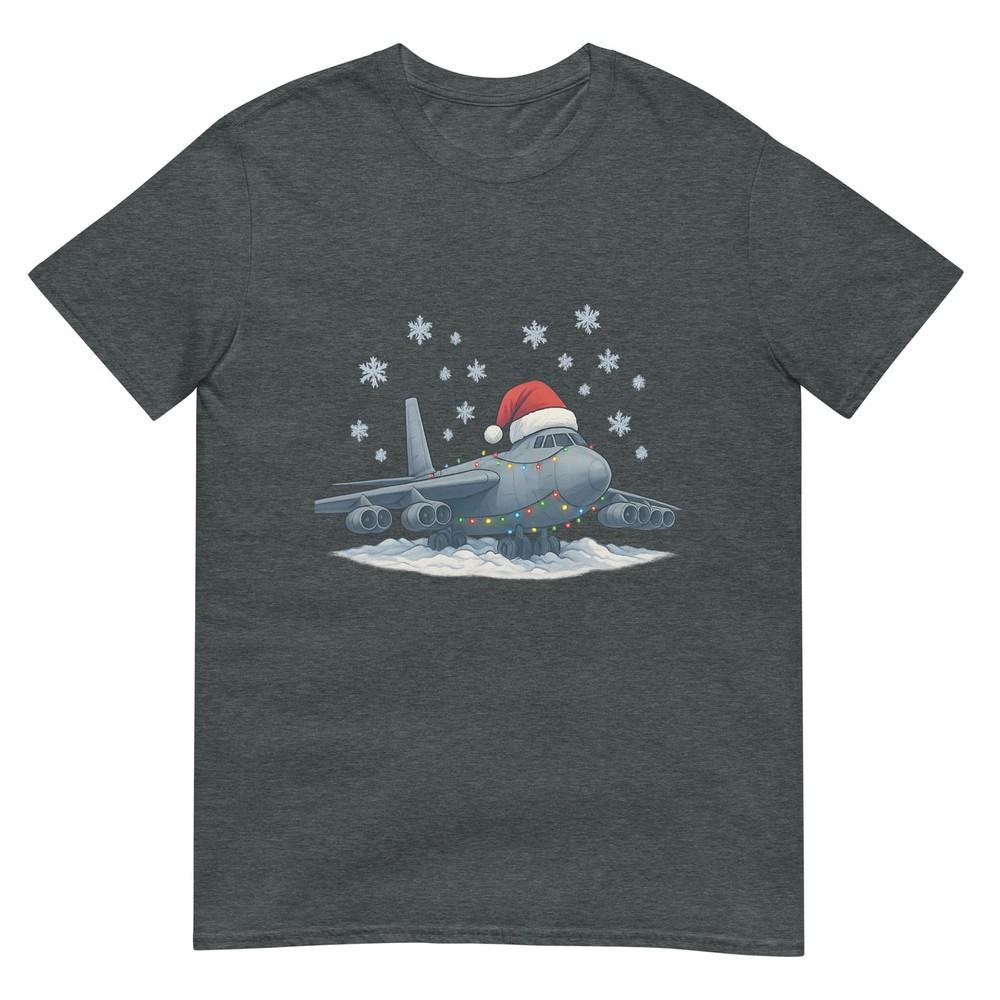 Christmas Lights Wrapped On Air Plane B52 Military Aircraft TShirt