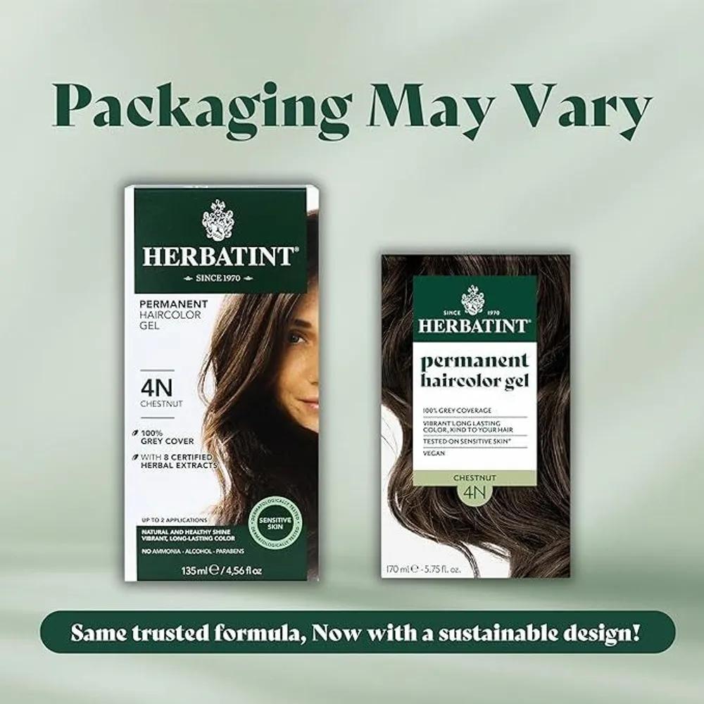 HERBATINT Permanent Hair Color Gel 4N Chestnut approx. 135ml x 3