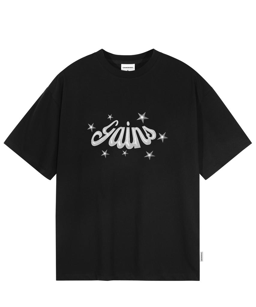 GAINSBORO 3D Star Logo T-Shirt_Black/Silver