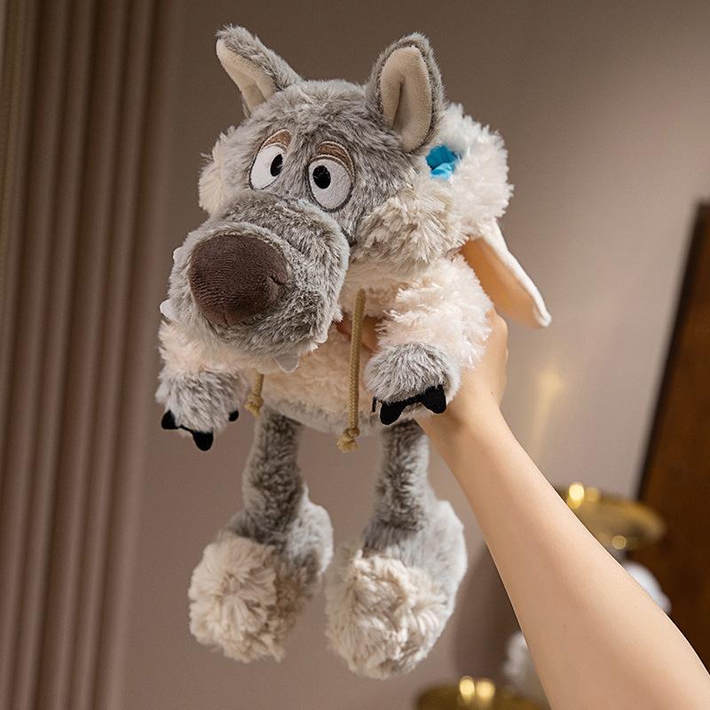 Hot wolf plush doll in sheep's clothing cute little wolf cub doll hat can be taken off for children's gifts