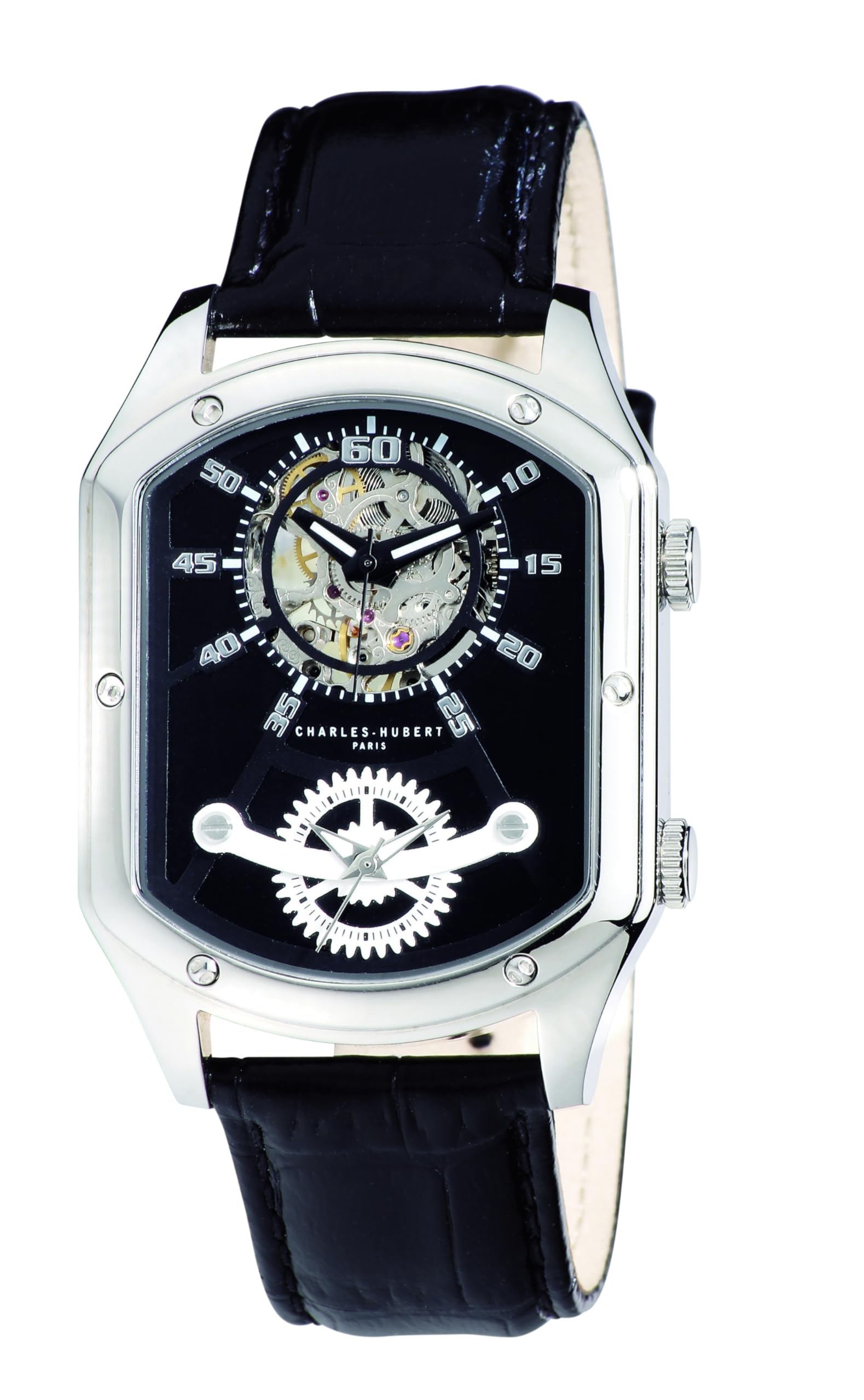 

Charles Hubert 3965-W Мужские механические часы с ручным заводом и кварцевые часы, Черные