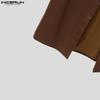 INCERUN Men Stand Collar Sleeveless PU Faux Leather Open Front Casual Long Maxi Cardigan Coats