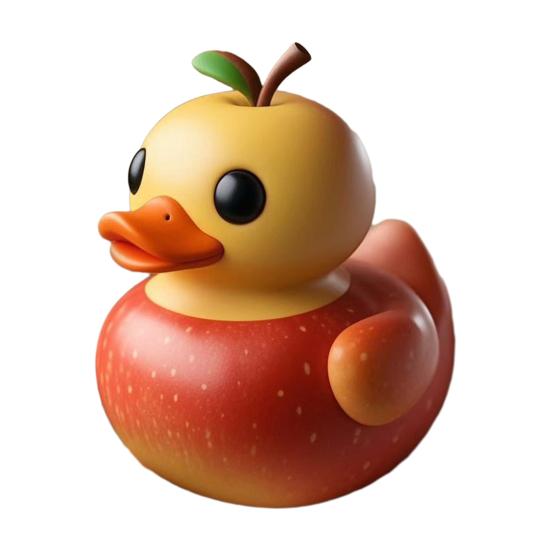 Fruit Duck Figurine Resin Fruit Themed Duckling Statue Peach Strawberry Duck