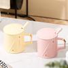 Mug Universal Drinking Water Cup with Lid Spoon Household Water Cup Office Ceramic Cup Breakfast Cup Milk Cup