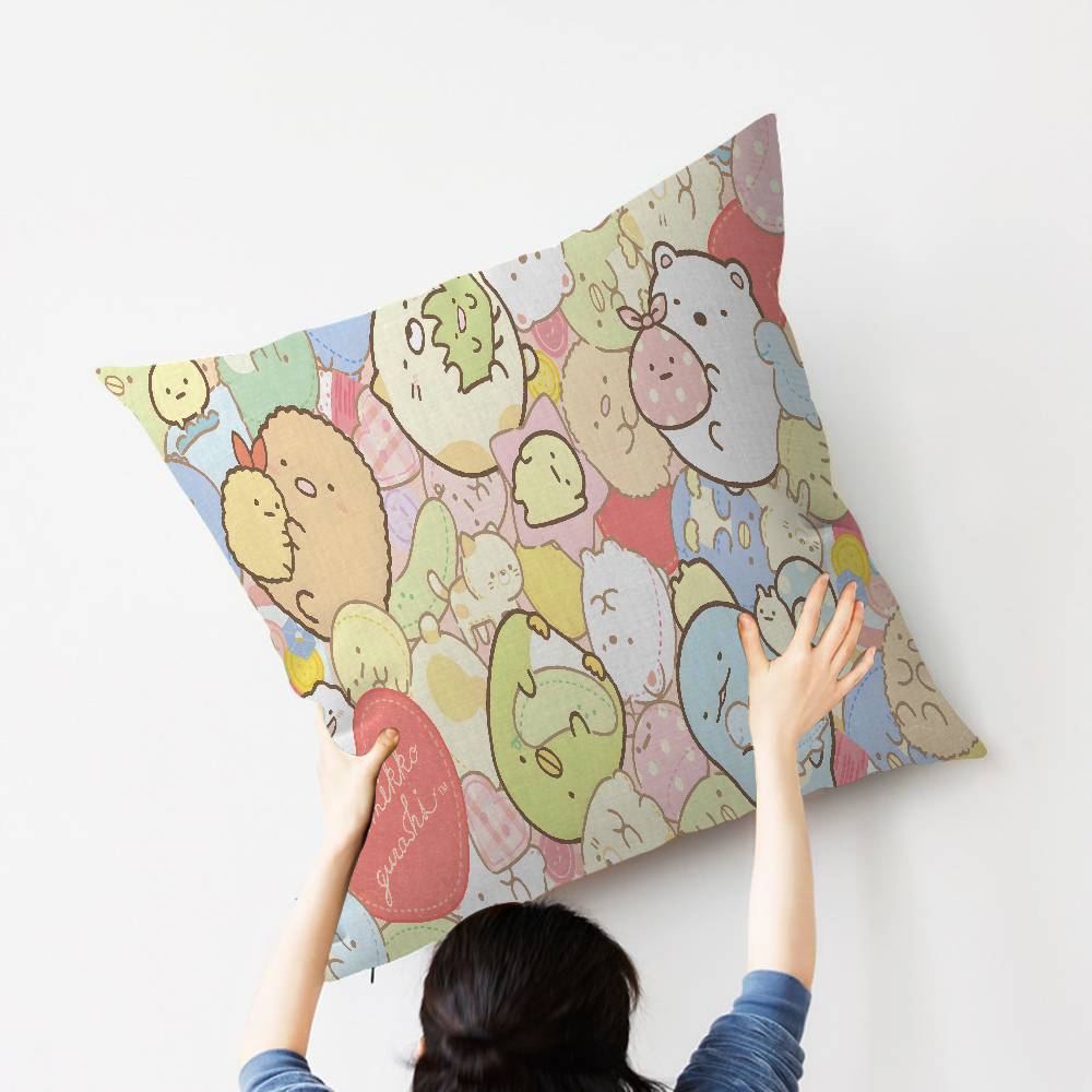 Cartoon S-Sumikko Cute G-Gurashis Pillow Cover Sofa Cushion Cover Home Room Decoration Children Gift