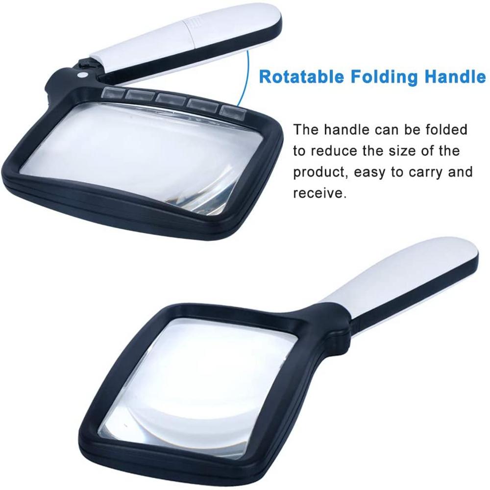 2X Magnification Sewing Seniors Low Vision LED Loupe Magnifier Optical Instrument Magnifying Glass