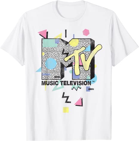 MTV Beach Island Flamingo Logo Vintage Graphic TShirt MTV Sunset Shape Boombox Checker Design Tee Top Unisex on The Moon Outfits