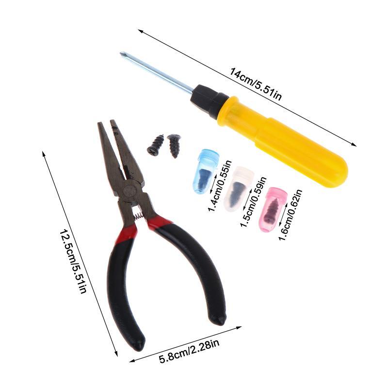 30Pcs Emergency Tubeless Rubber Tire Repair Kit For Cars Motorcycles And Scooters Includes Pliers And Screwdriver