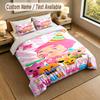 Custom Name Text Bedding 3Pcs Set,El Payaso Plim Plim 1 Duvet Cover 2 Pillowcases Soft Bed Linen For Gift
