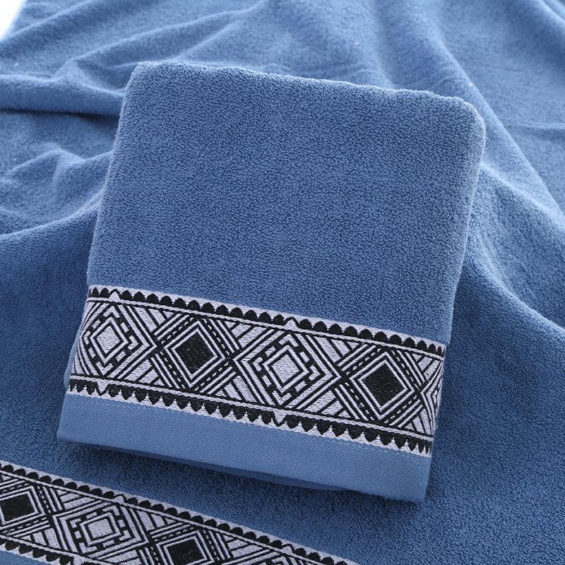 Diamond-shaped Bath Towel Soft Water-absorbent Lint-free Home Daily Holiday Gift Cotton Towel