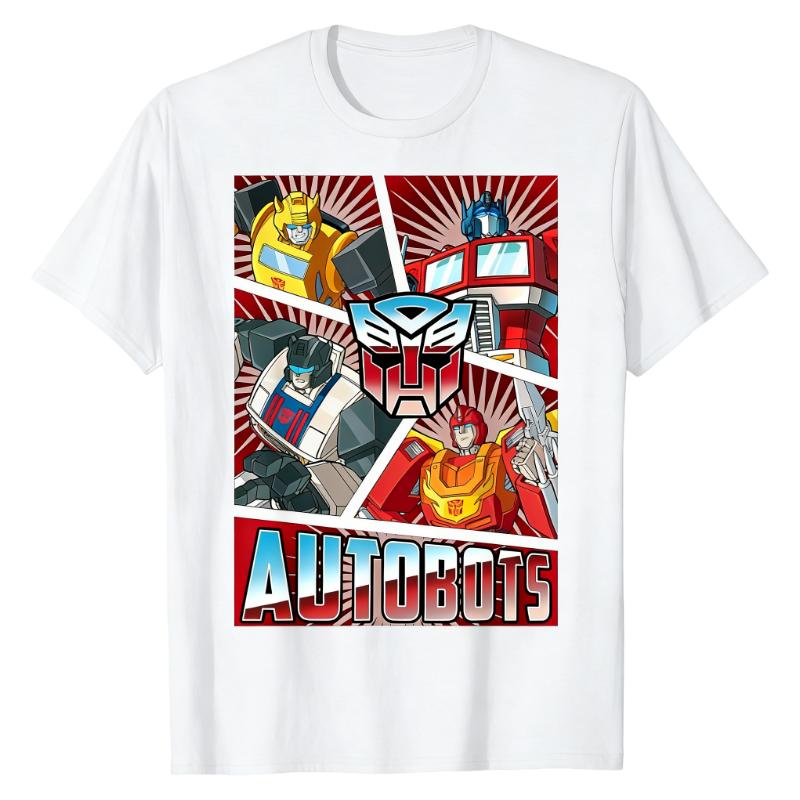 G1 Transformers Optimus Prime Bumblebee Jazz Hot Rod Print Unisex T Shirt Crew Neck Cotton Oversized High Street Fashion Tops S