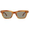 Garrett Leight Grove Sun Green Rechteckige Unisex-Sonnenbrille 2143 Emt Grn 48