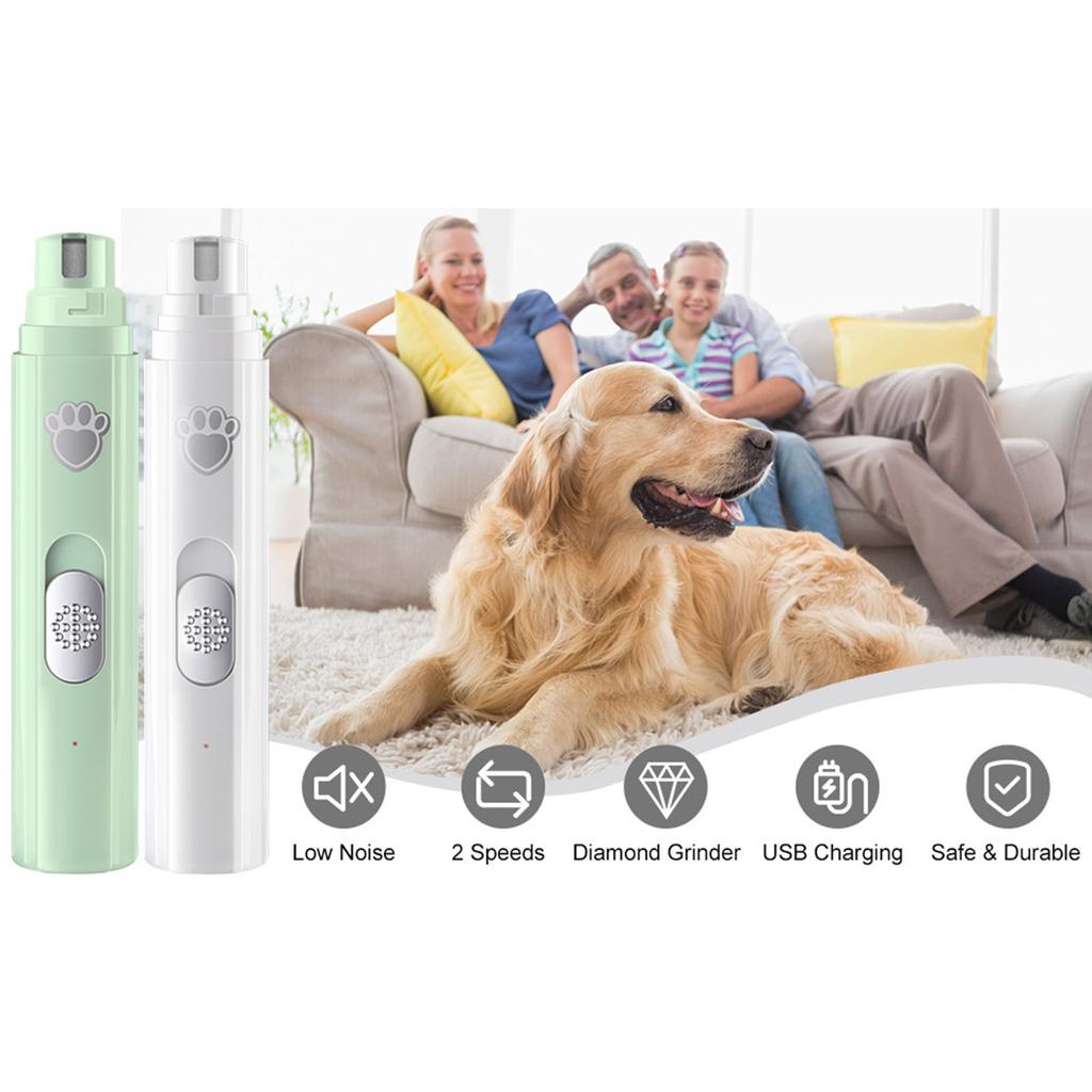 Nagelschleifer für Hunde, professionell, 2 Geschwindigkeiten, elektrisch, über USB wiederaufladbar, Haustier-Nagelschneider für die Pfoten-sichere Pflege von Katzen