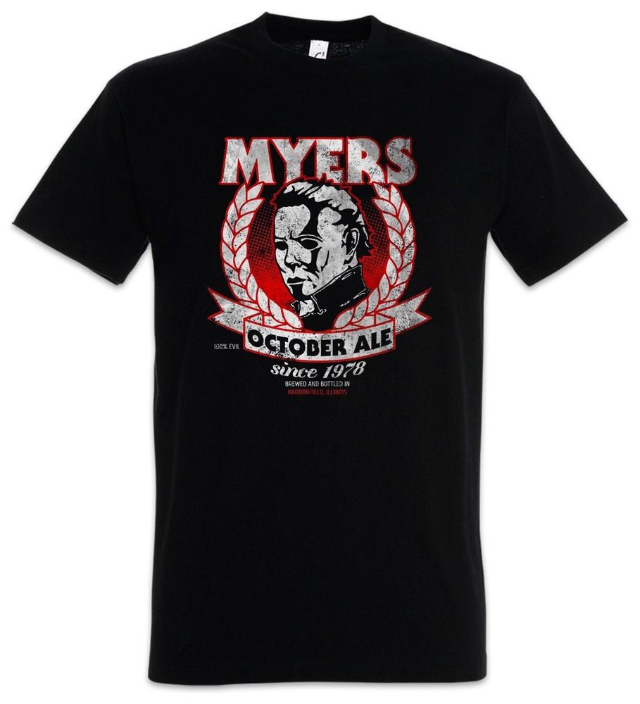 Myers October Ale Mens T-Shirt Halloween Horror Beer Waynes Crossover Fun