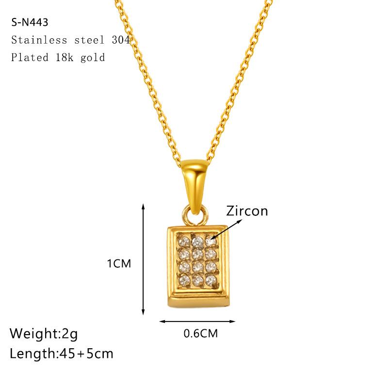 

Простое ожерелье геометрической формы с цирконом, женская цепочка на ключицу из титановой стали с высоким чувством стиля, не выцветает