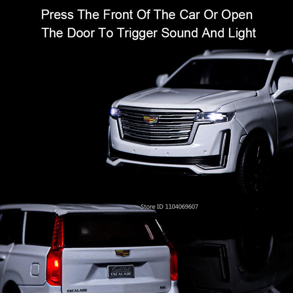 1:32 Scale Escalade Mini Toy Model Cars Alloy Diecast SUV Shock Absorption Sound Light Doors Opened Ornament Vehicles Boys Gifts