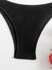 2025 European & American Solid Color One-Shoulder High-Waisted Bikini Swimsuit