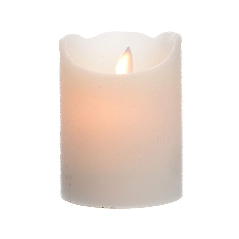 vela interior de led ø7,5x10cm color blanco. luz blanco cálido