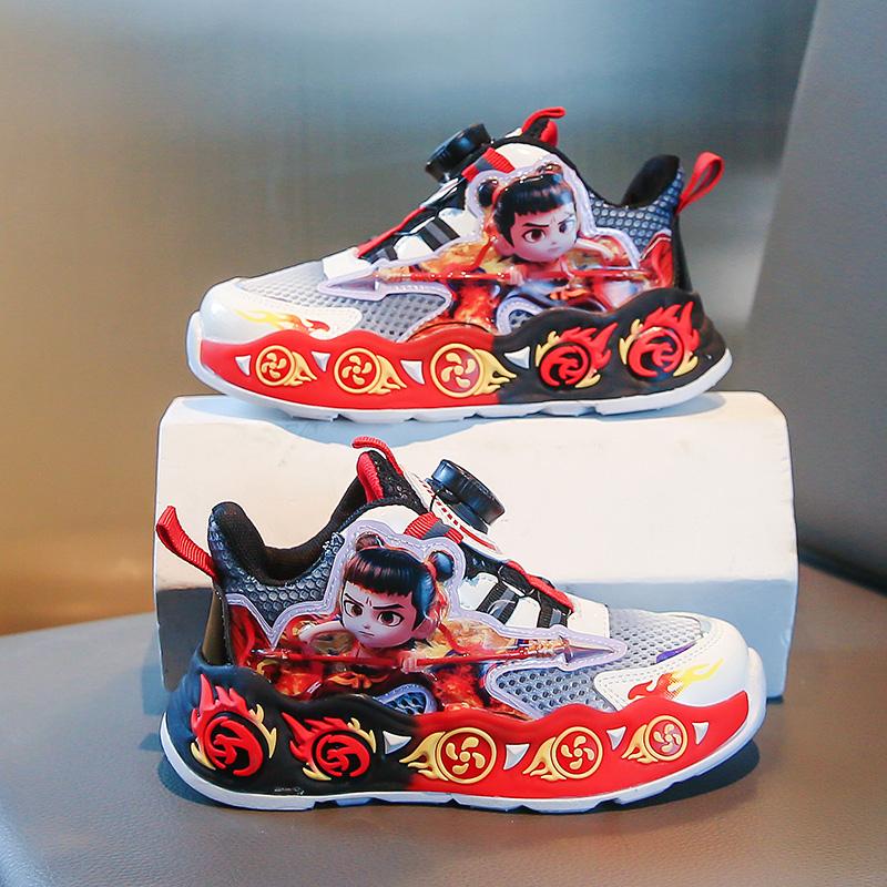 

Spring Summer Children s Fashion Quick Lacing Sports Shoes Kids NE ZHA Fashion Mesh Sneakers 26