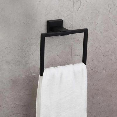 Matte Black Suction Cup Towel Ring Stainless Steel Washcloth Holder Dish Towel Hanger for Shower and Bathroom Walls