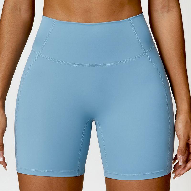 

2024 Tight Back Yoga Suit Women s Quick-Drying Workout Clothes Outdoor Running Workout Pants Bra Two-piece Set New Haze blue shorts L