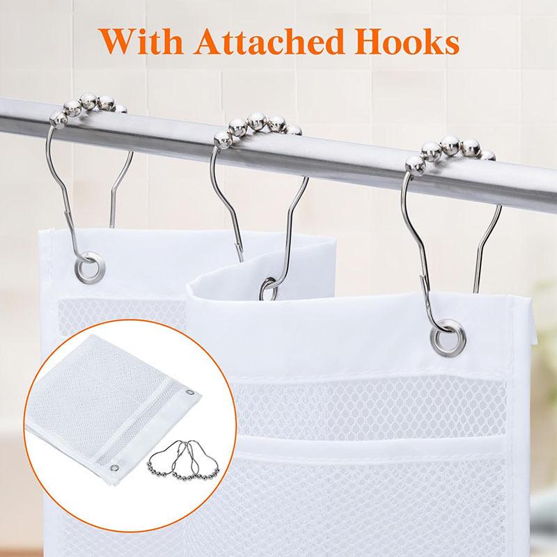 1/2pcs Bathroom Storage Hanging Bag Large Capacity Mesh Shower Organizer Foldable Toiletries Storage Bag Bathroom Accessories