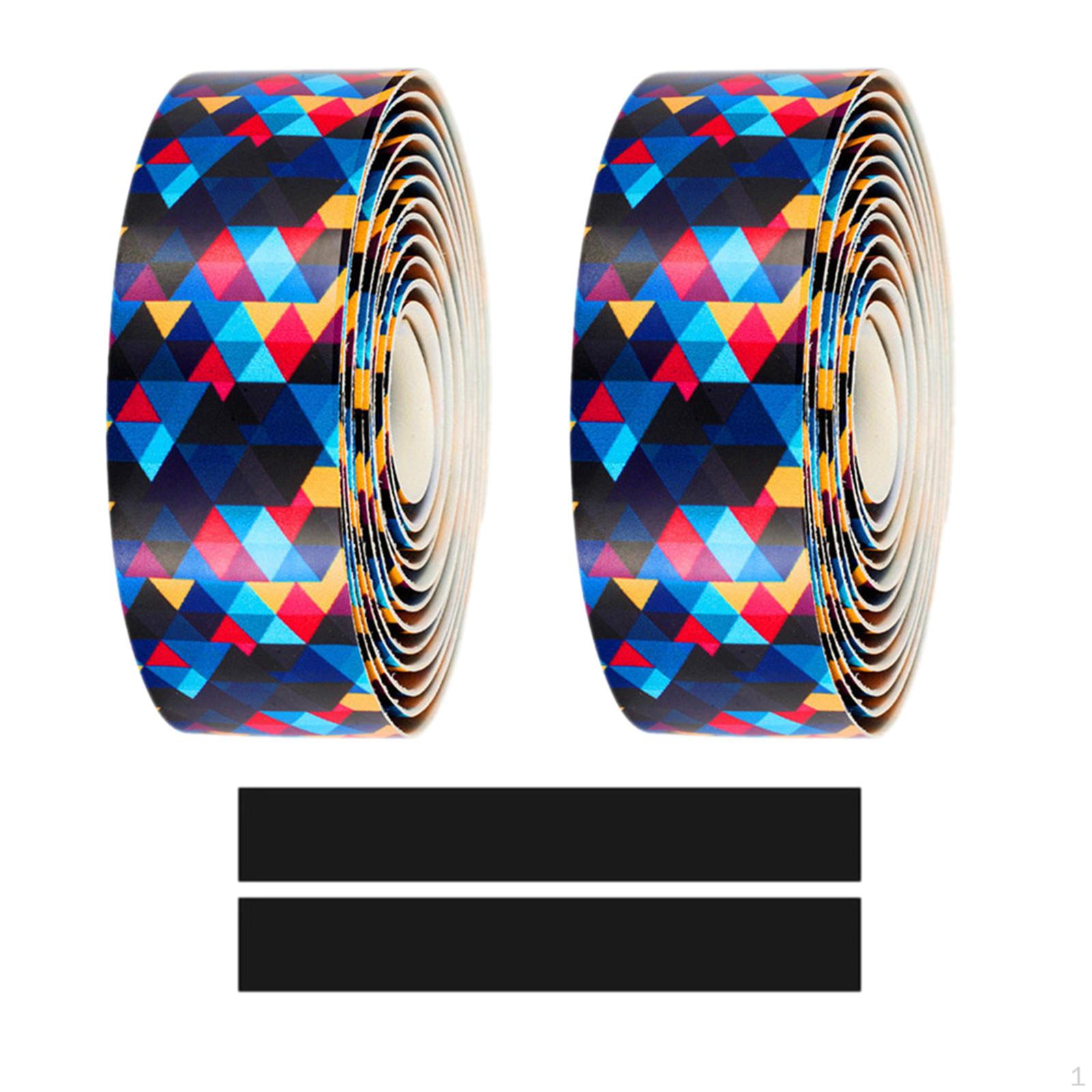 Mountain Bike Handlebar Tapes EVA, Anti Vibrati Adhesive with Bar Plugs Shockproof Sweat Absorbing