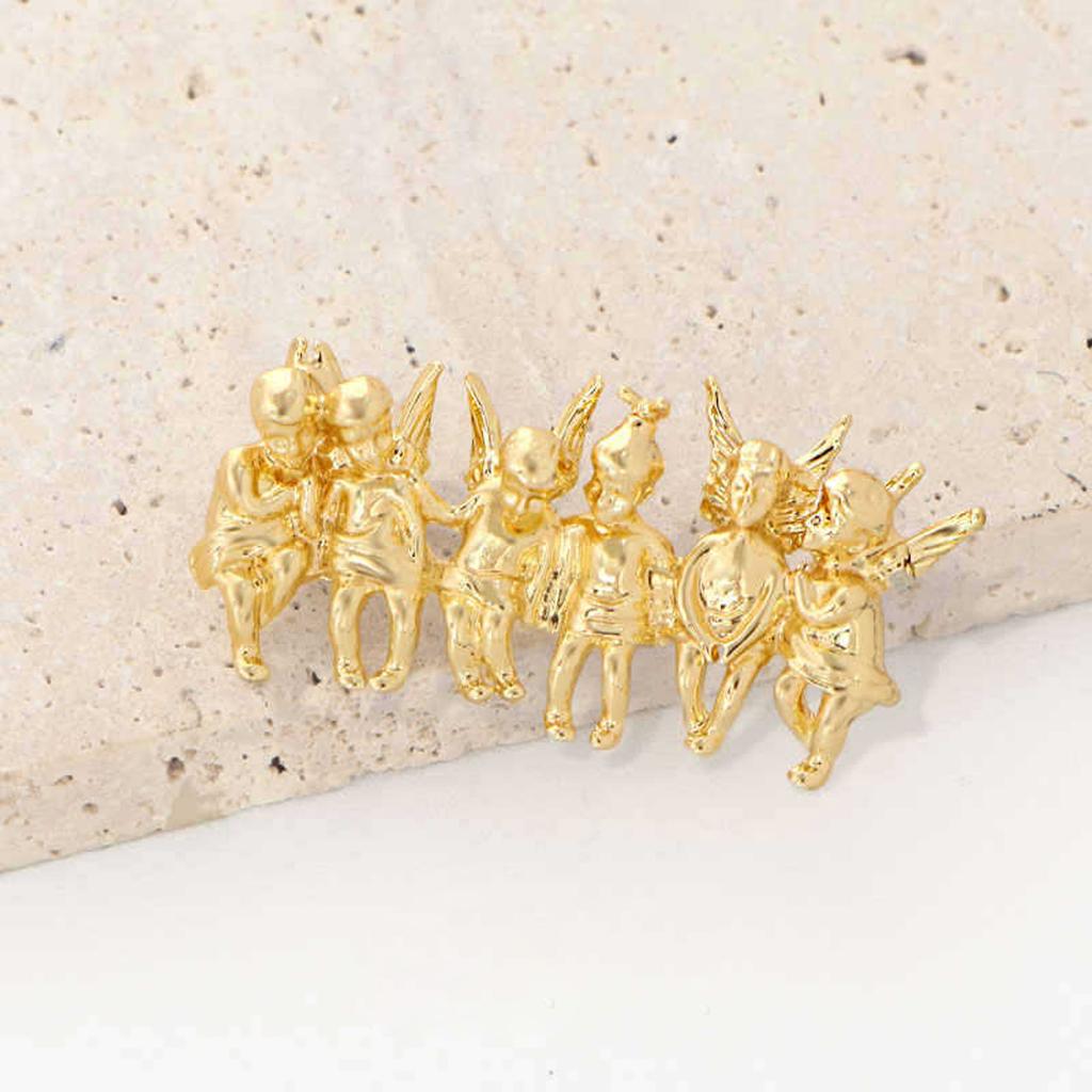 Lovely Little Angel Brooch Elegant Alloy Laple Pin Lightweight Chest Decoration Jewelry Gift For Women Girls