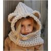 eBay Hot Sale Handmade Crochet Hat Children's Animal Ears Wool Hat Scarf Hooded Bear Hat