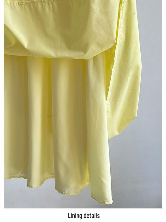 Summer Yellow High-Waist A-Line Umbrella Skirt
