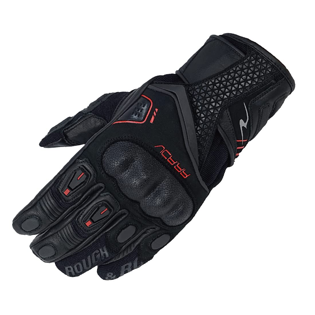 

Motorcycle Adventure Size ROUGH&ROAD Gloves, Black/Red, M, RR8027BK/RD2