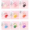 Elegant Wild Women Korean Candy Color Flower Keychain Fashion Jewelry Key Ring Bag Pendant