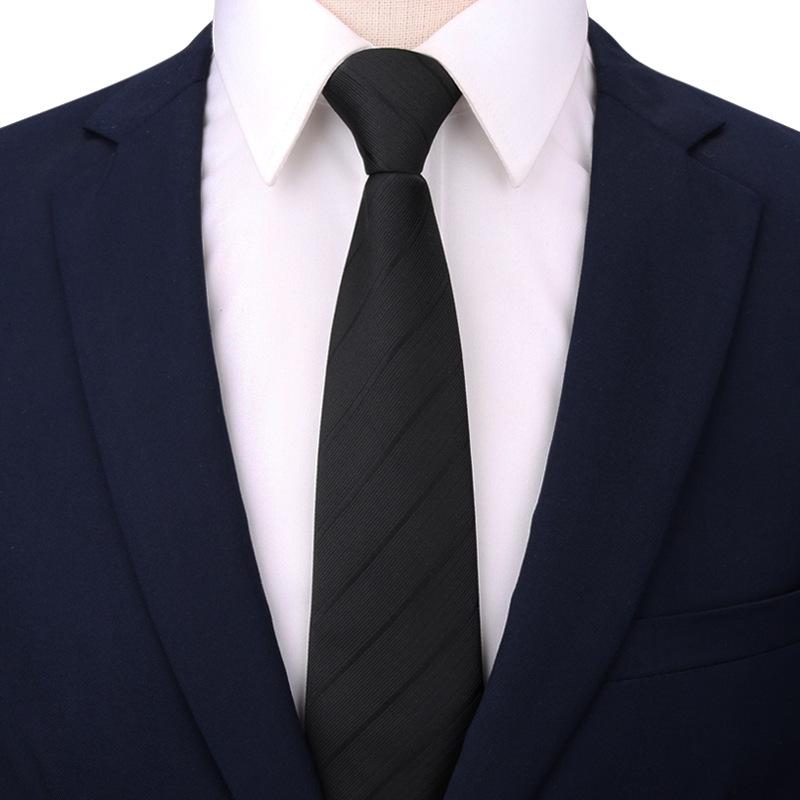 Men'S And Women'S Business Ties, Formal Wear, Black Zipper-Style Groom Wedding Korean Version, Narrow Lazy, No Striped Bow Tie Plaid
