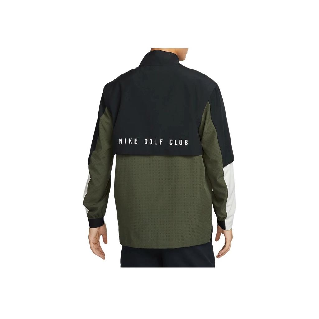 Nike Club Dri-Fit Golf Logo Pattern Polo Loose Quick-Dry Long Sleeve Golf Shirt Men Tops Black Khaki-Green Light-Bone FQ1156-010