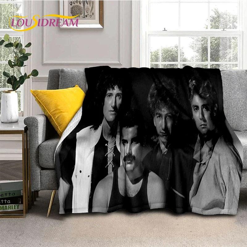 Klassiker Queen-Rockband Freddie Weiche Flanelldecke für Betten Schlafzimmer Sofa Picknick, Überwurfdecke zum Zudecken Outdoor-Freizeit Geschenk