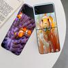Clownfish and Sea Anemone Phone Case For Samsung Z Flip 7 6 5G Galaxy Z Flip 5 4 3 Black Hard Cell Cover Luxury PC Shell Coque