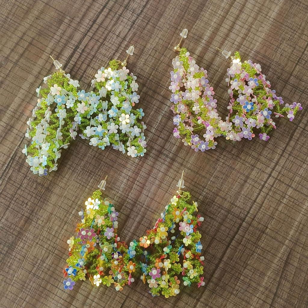 Spring Juice! Mori blueberry flower earrings seaside vacation photo shoot beautiful stud earrings