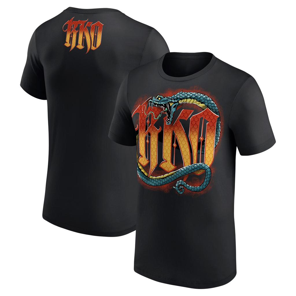 Men's Black Randy Orton Viper Bite T-Shirt Summer Short Sleeve Cotton Tee Shirts 2025 New Sports High End Unisex Fashion Tops