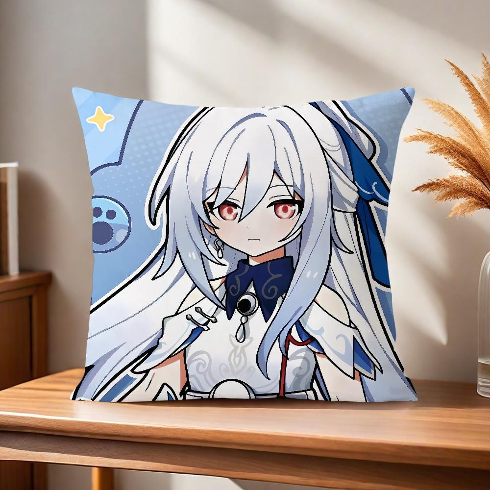 Anime Game Honkai Star Rail Chibi Cute Comfortable Soft Pillow Case For Sofa Living Room Home Office Decor Protective Cover