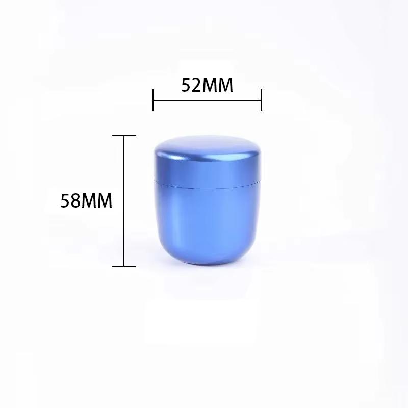 1pc Mini Food Nut Candy Storage Container Portable Sealed Jar Metal Box Aluminum Alloy Travel Moisture-proof Solid Color Tea Can