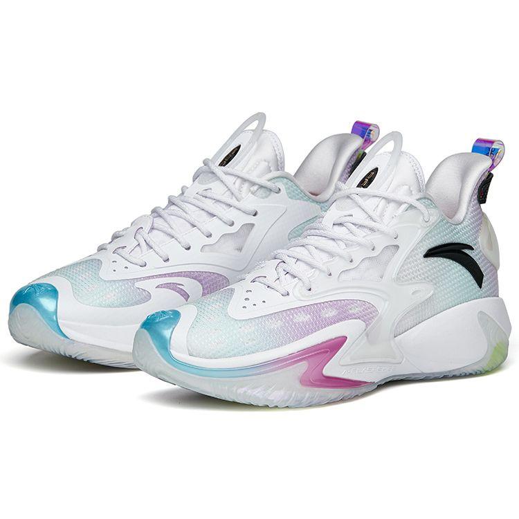 Anta Crazy Tide 3 Pro Nitrogen Technology Mid-Top Basketball Shoes Men Sneakers White Blue Purple 112141651S-1