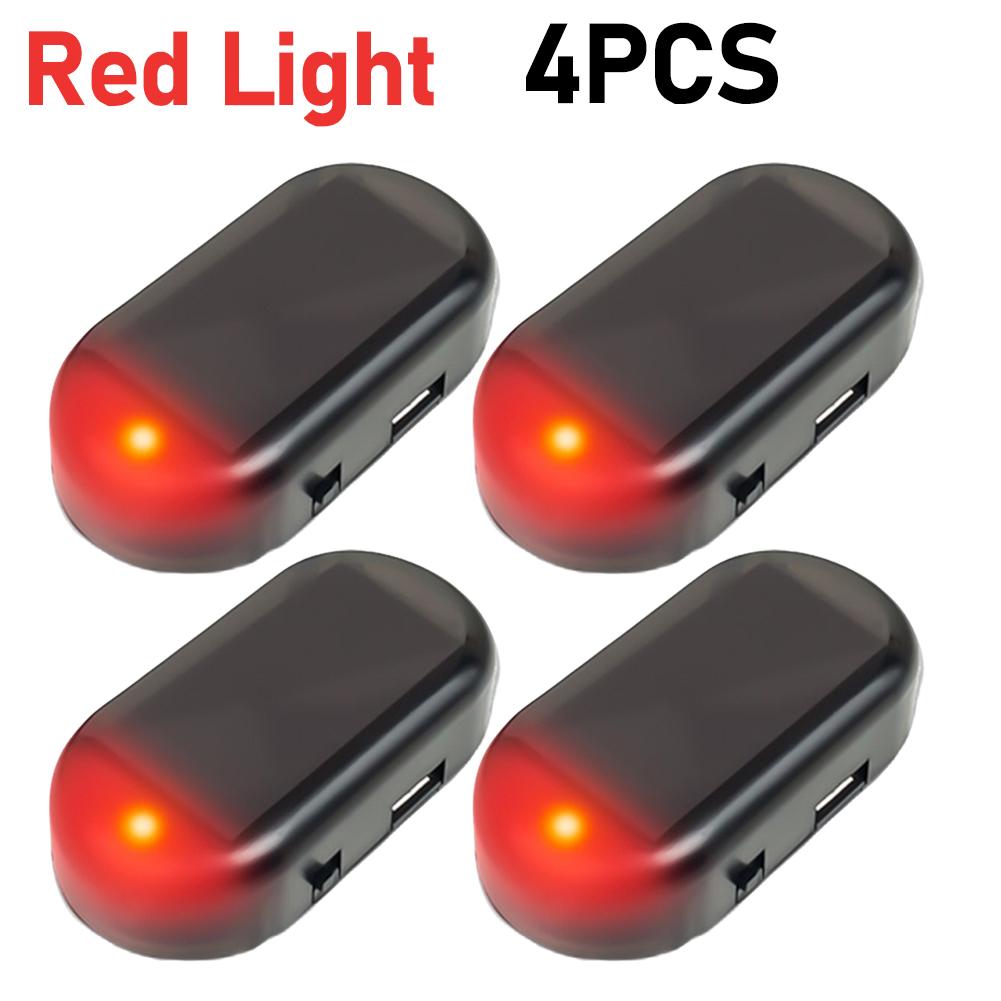 Universal Car Fake Security Light USB Solar Simulated Anti-Theft Warning Light Dummy Alarm Light LED Flashing Imitation Caution Lamp Strobe Light