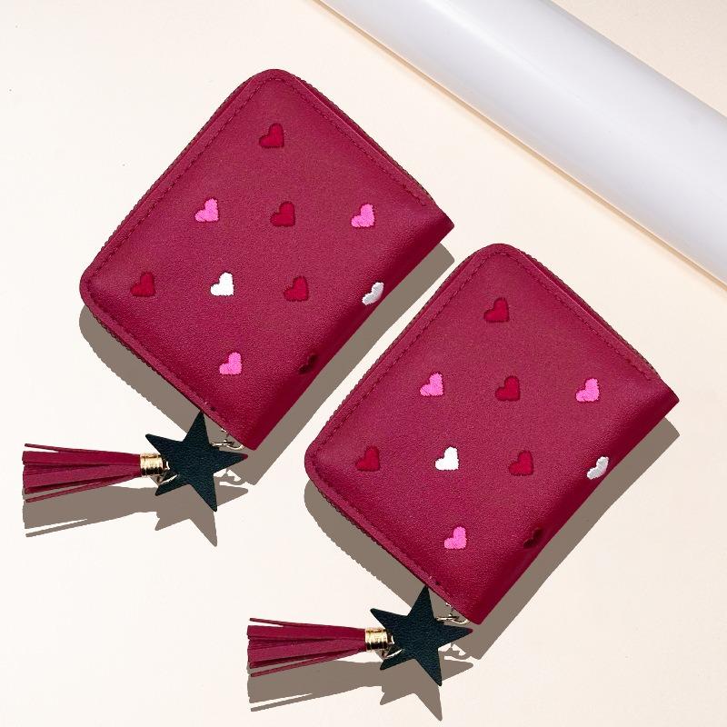 New Multi-functional Wallet Women Ladies Mini Tassel Wallets Cute Short Zipper Lovely Pu Leather Coin Purse Female Hand Wallet