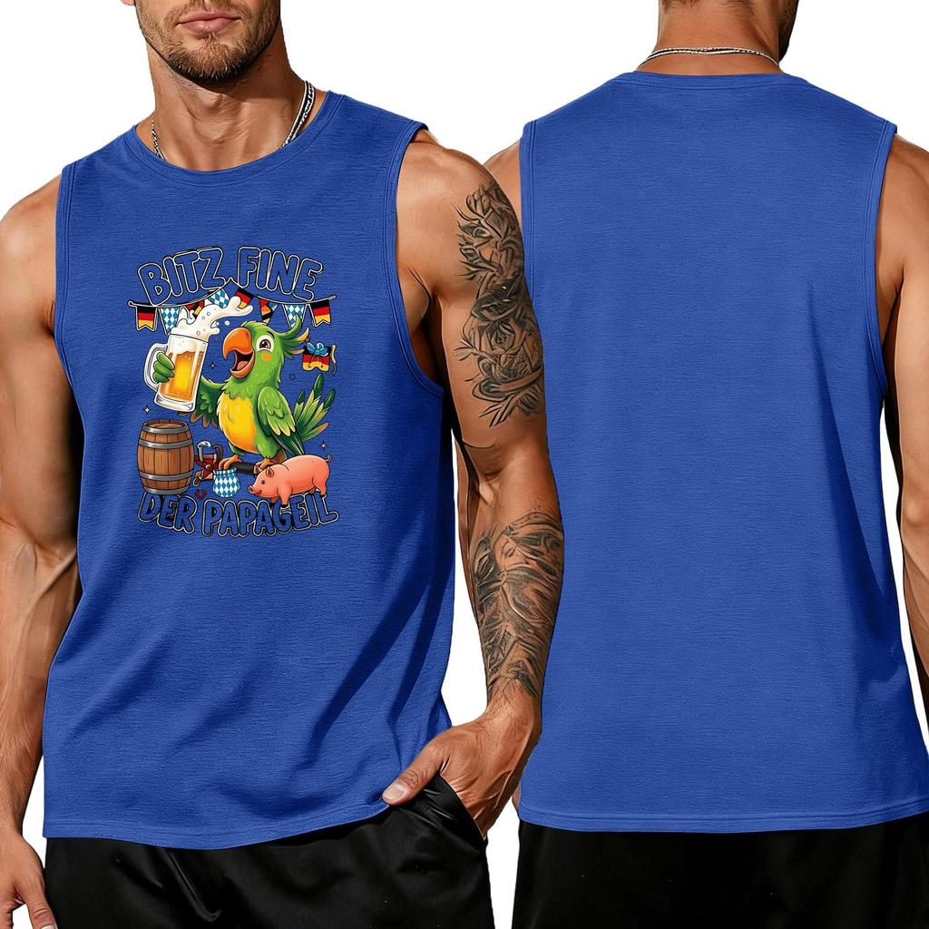 Men's Sleeveless Tank Top Tropical Style Summer Casual Loose Fit Lightweight Daily Wear Beach Shirt for Outdoor Activities