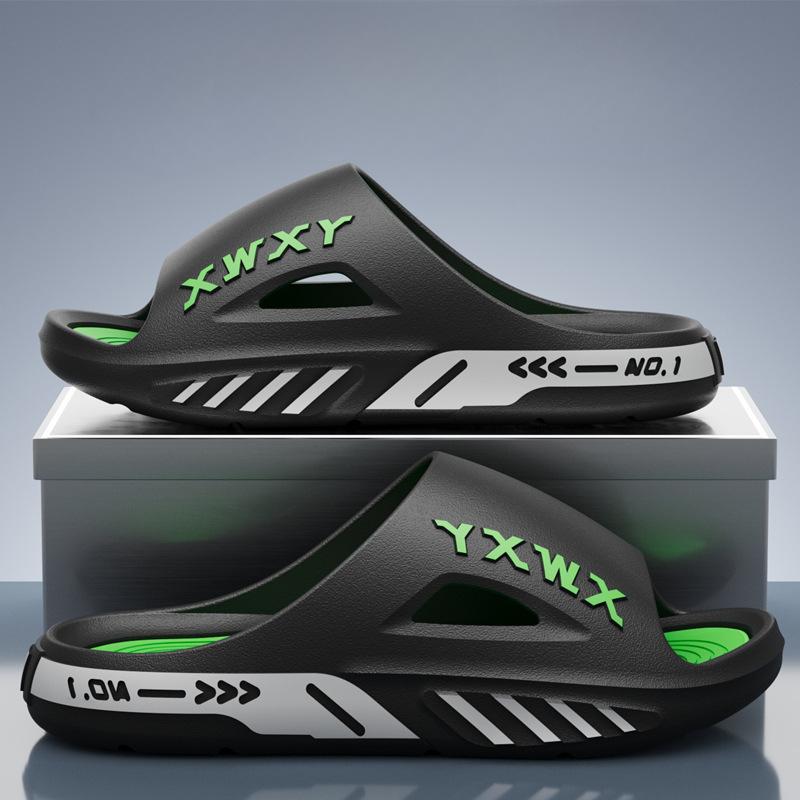 Men Slippers Non-slip Bathroom Slippers Home Shoes Open Toed Thick Soft Sole Breathable Comfort Flat Platform Indoor Slippers