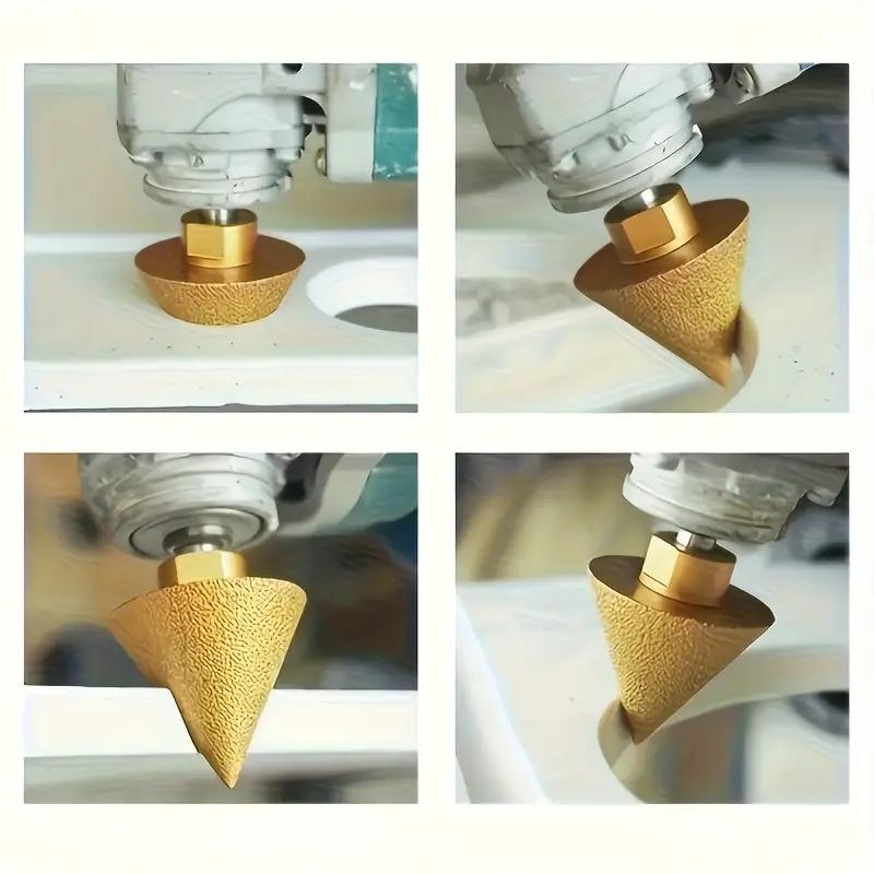 1Pc M14 Thread Diamond Beveling Chamfer Bit 38mm Cone Punching Expanding Drill Bit Grinding Wheel Ceramic Tile Chamferer