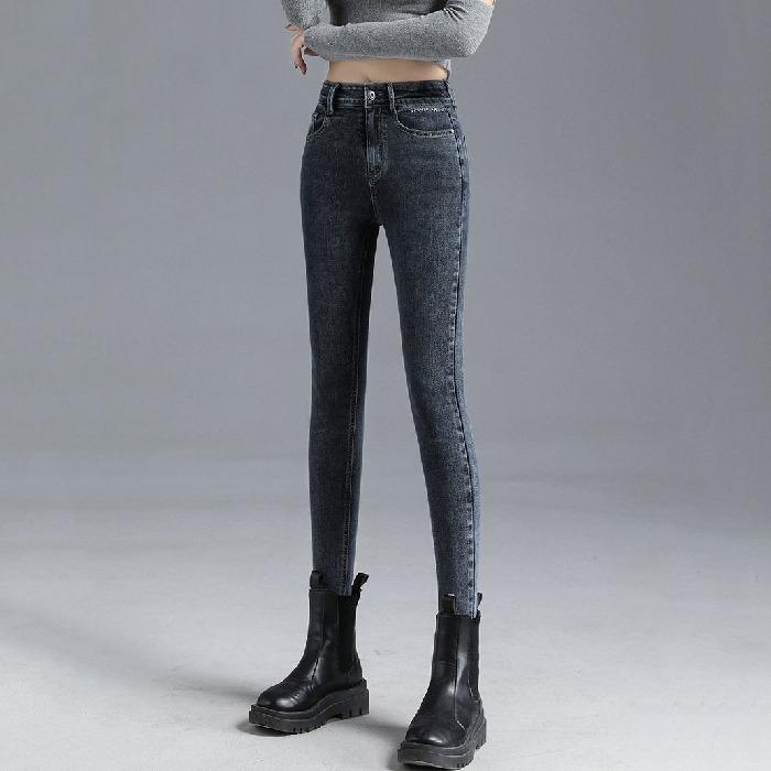 High-waisted Small Foot Jeans Women Spring and Autumn Tight Slim Elastic Pants Denim Jeans Pencil Pants